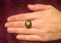 Anillo de alambre de aluminio Negro de 1,5 mm bola cristales rhinestone 10 mm color lila Amarillo